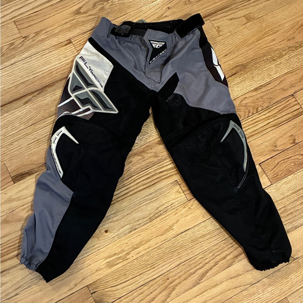 Kids Black and Gray Fly Racing BMX/Moto Pants